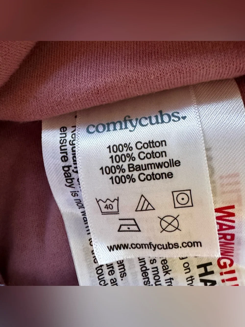 Comfy Cubs Swaddle Blanket Sleep Sack Baby Girl 0-3M Soft Mauve Pink